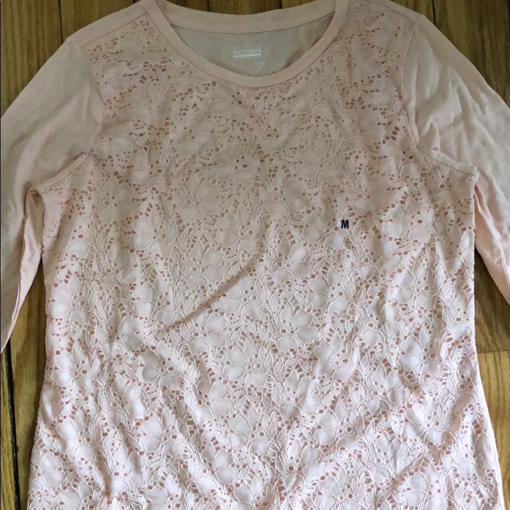 Basic Edition Pink Lace Shirt